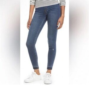- Spanx Distressed High Waist Denim Ankle Leggings, Size Medium